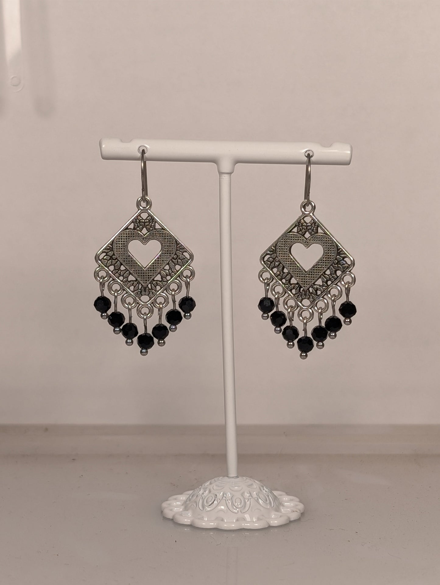 Heart Chandelier Earrings in Assorted Colors CEH