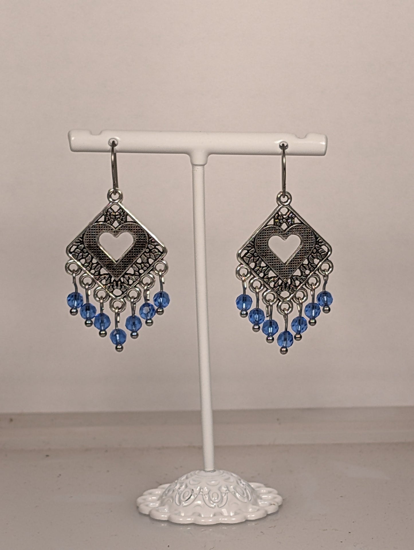 Heart Chandelier Earrings in Assorted Colors CEH