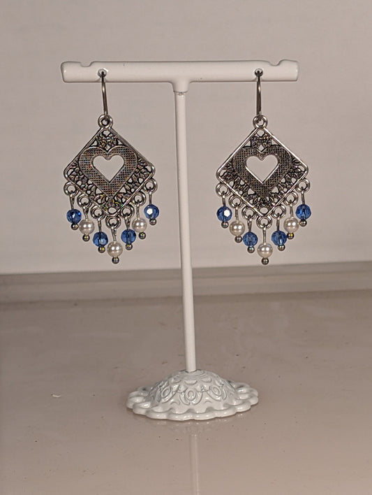 Heart Mix Chandelier Earrings in Assorted Colors CEHM