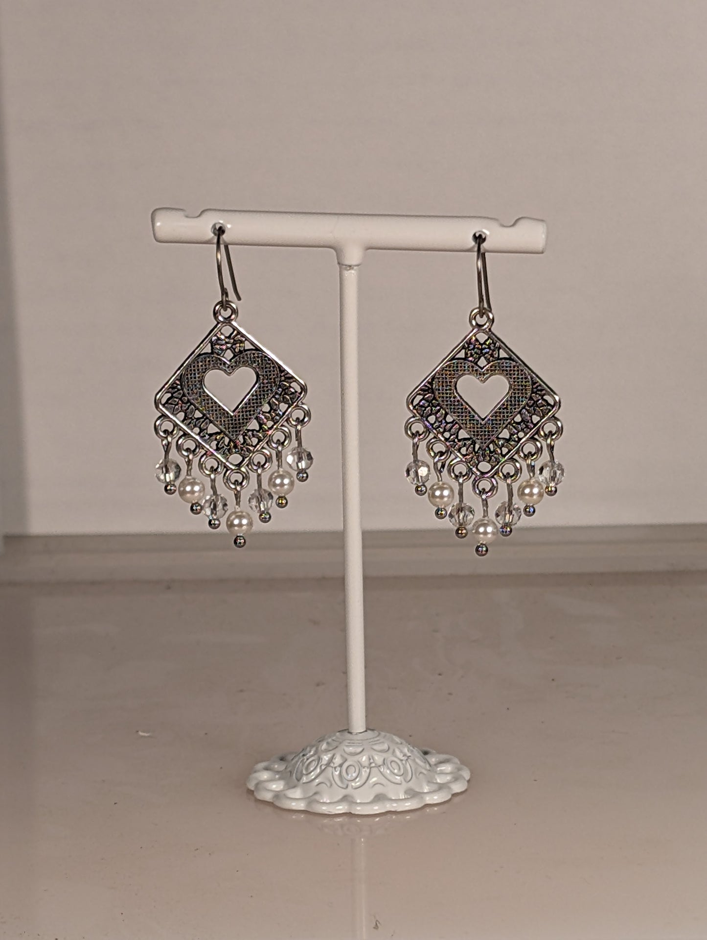 Heart Mix Chandelier Earrings in Assorted Colors CEHM