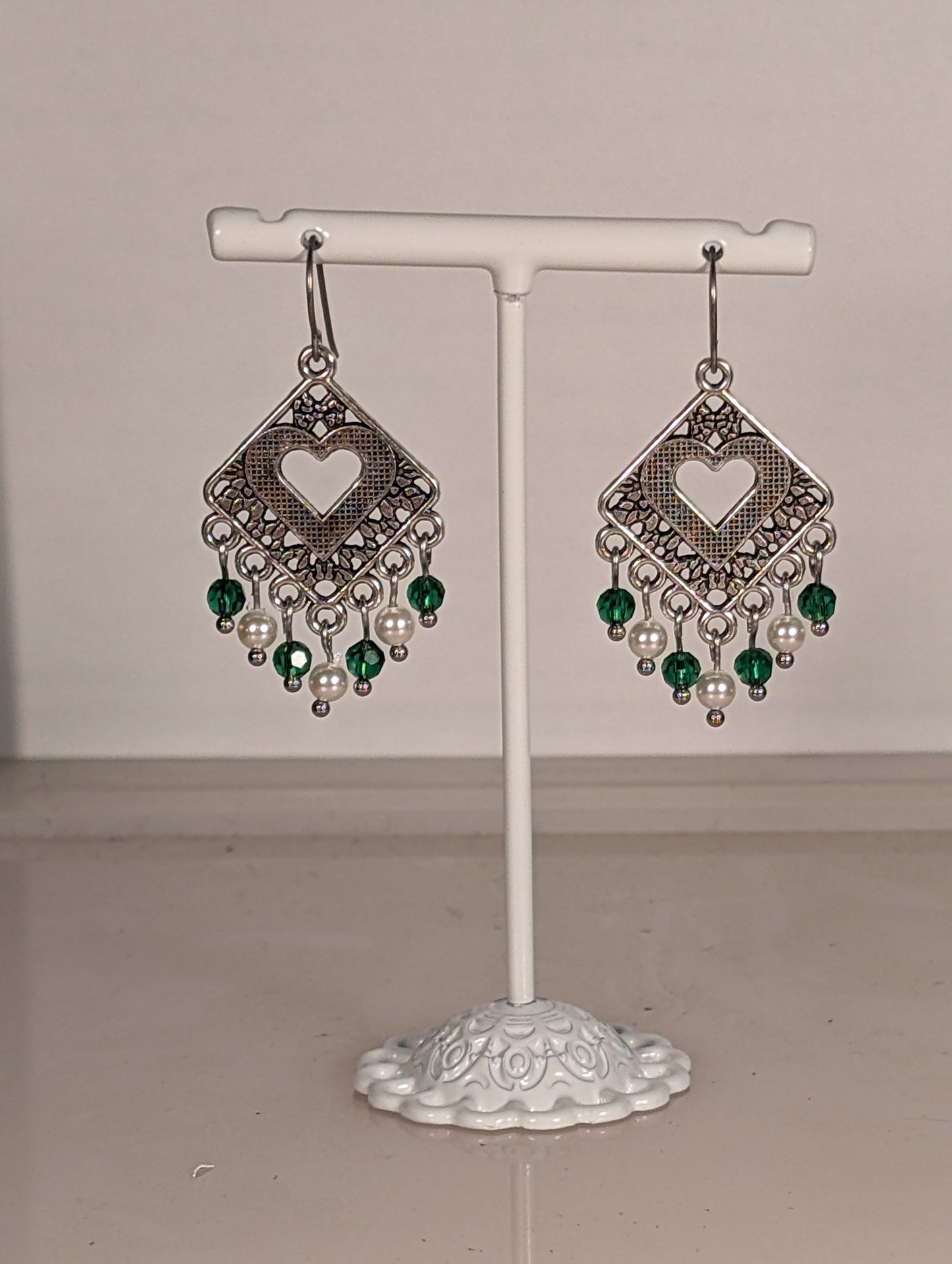 Heart Mix Chandelier Earrings in Assorted Colors CEHM