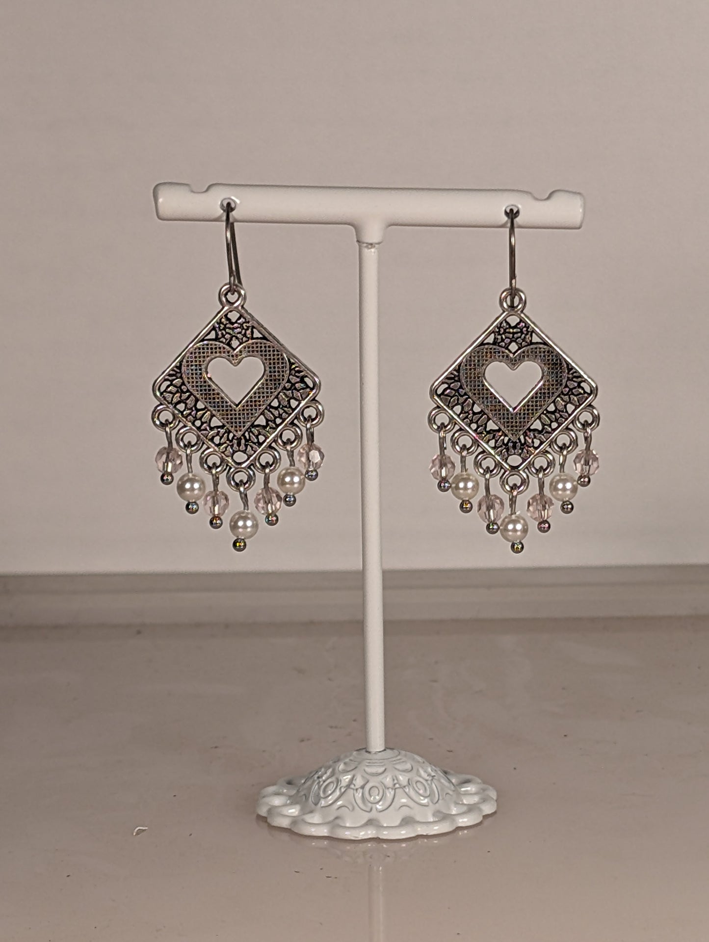Heart Mix Chandelier Earrings in Assorted Colors CEHM