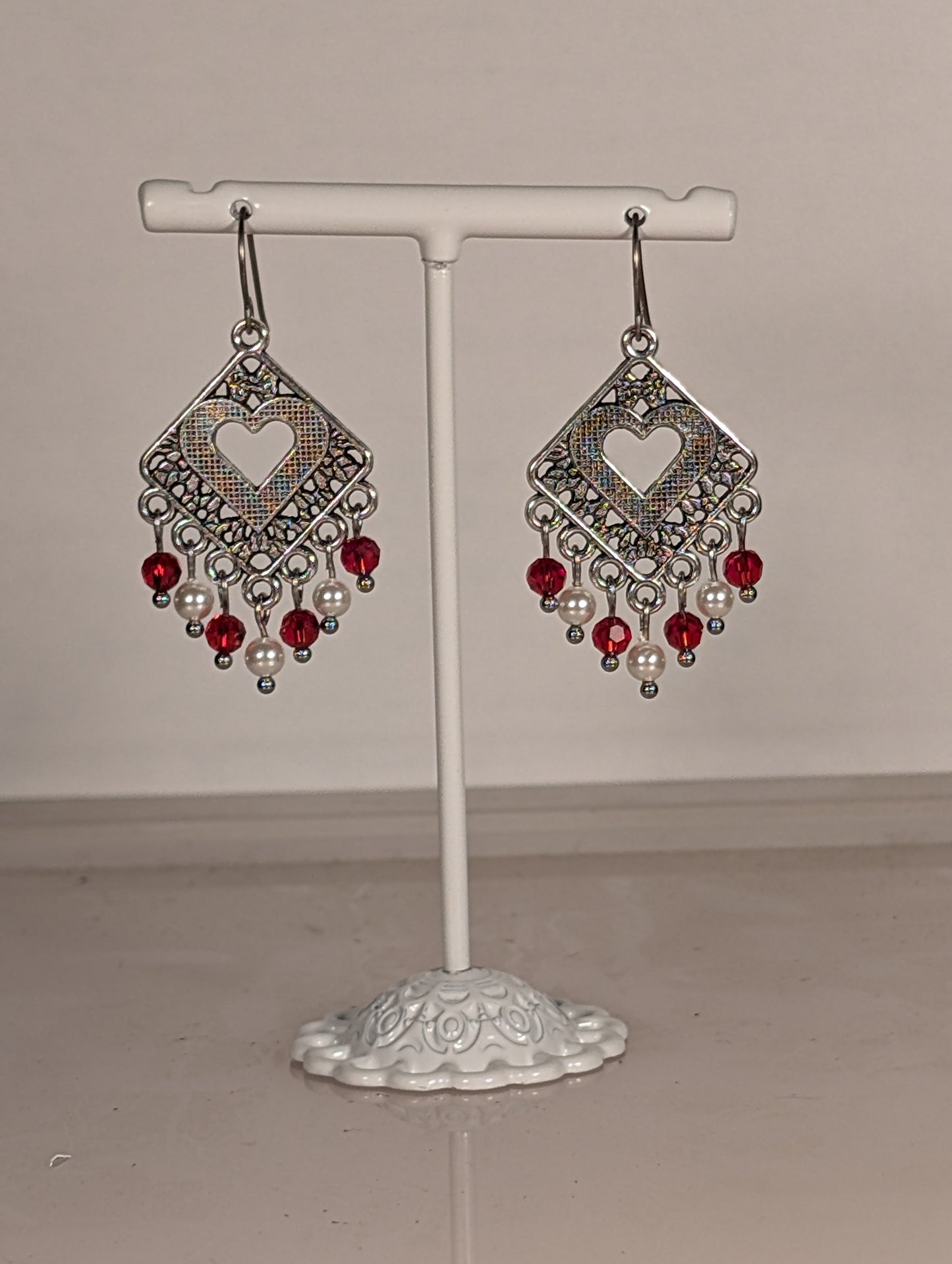 Heart Mix Chandelier Earrings in Assorted Colors CEHM
