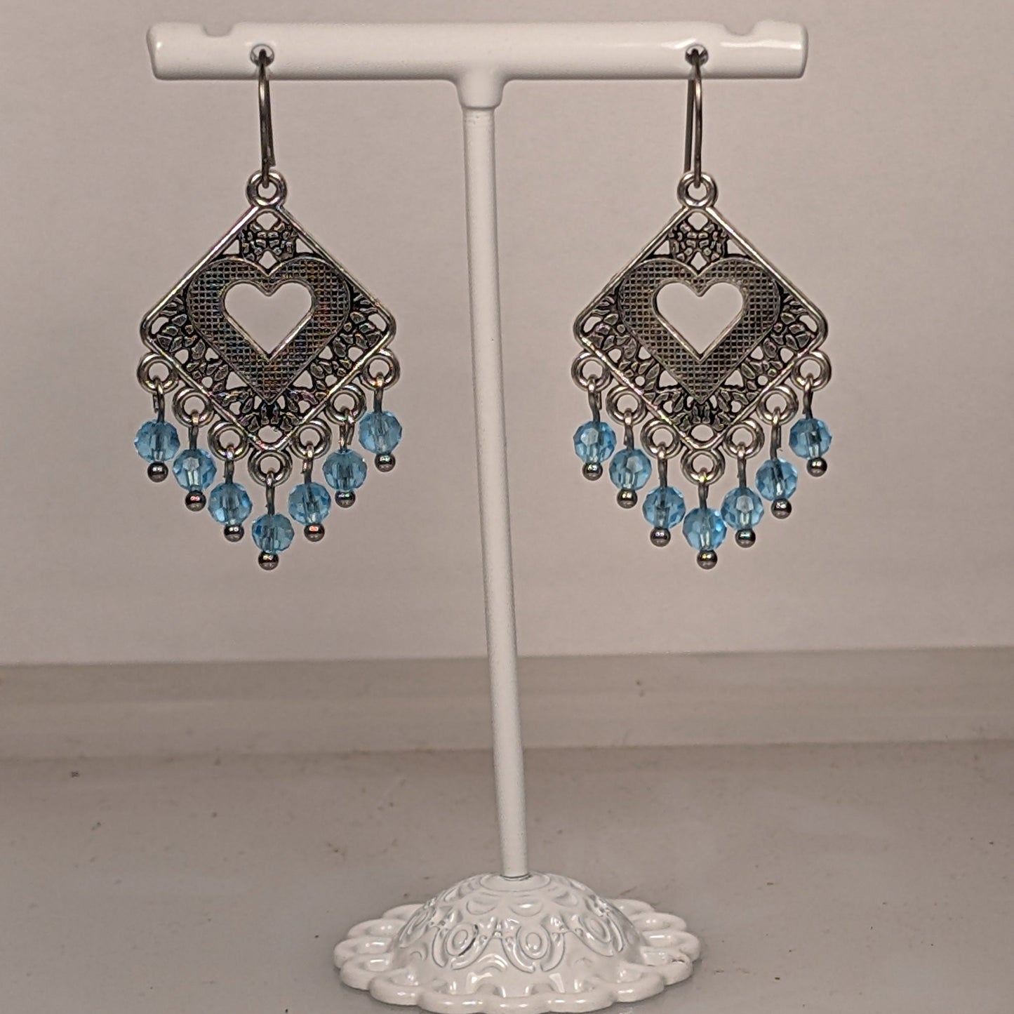 Heart Chandelier Earrings in Assorted Colors CEH