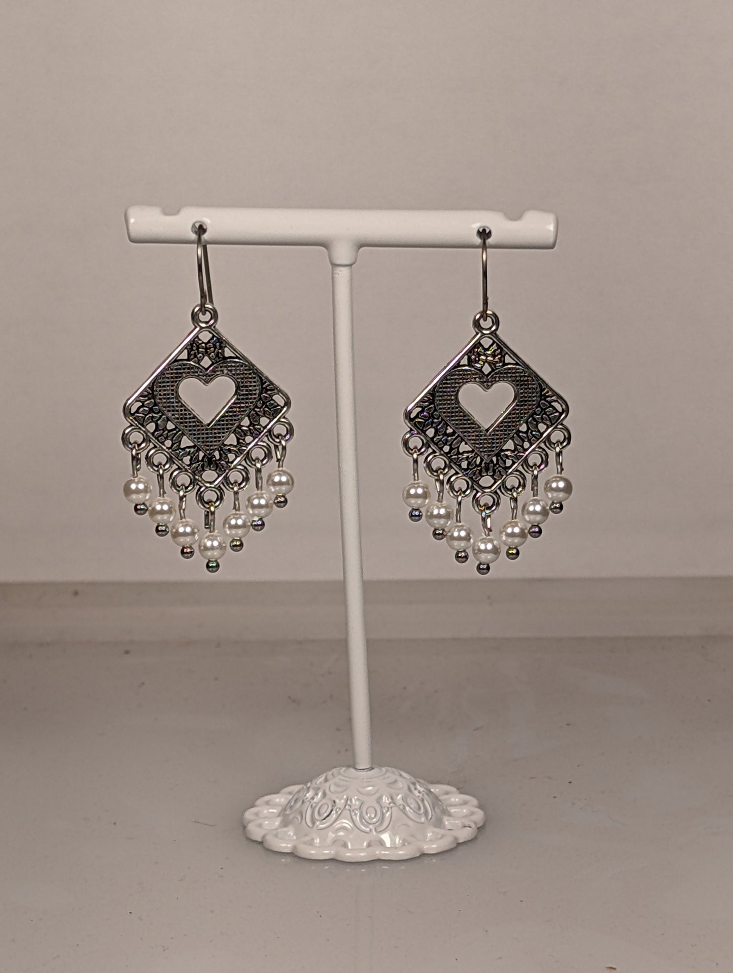Heart Chandelier Earrings in Assorted Colors CEH