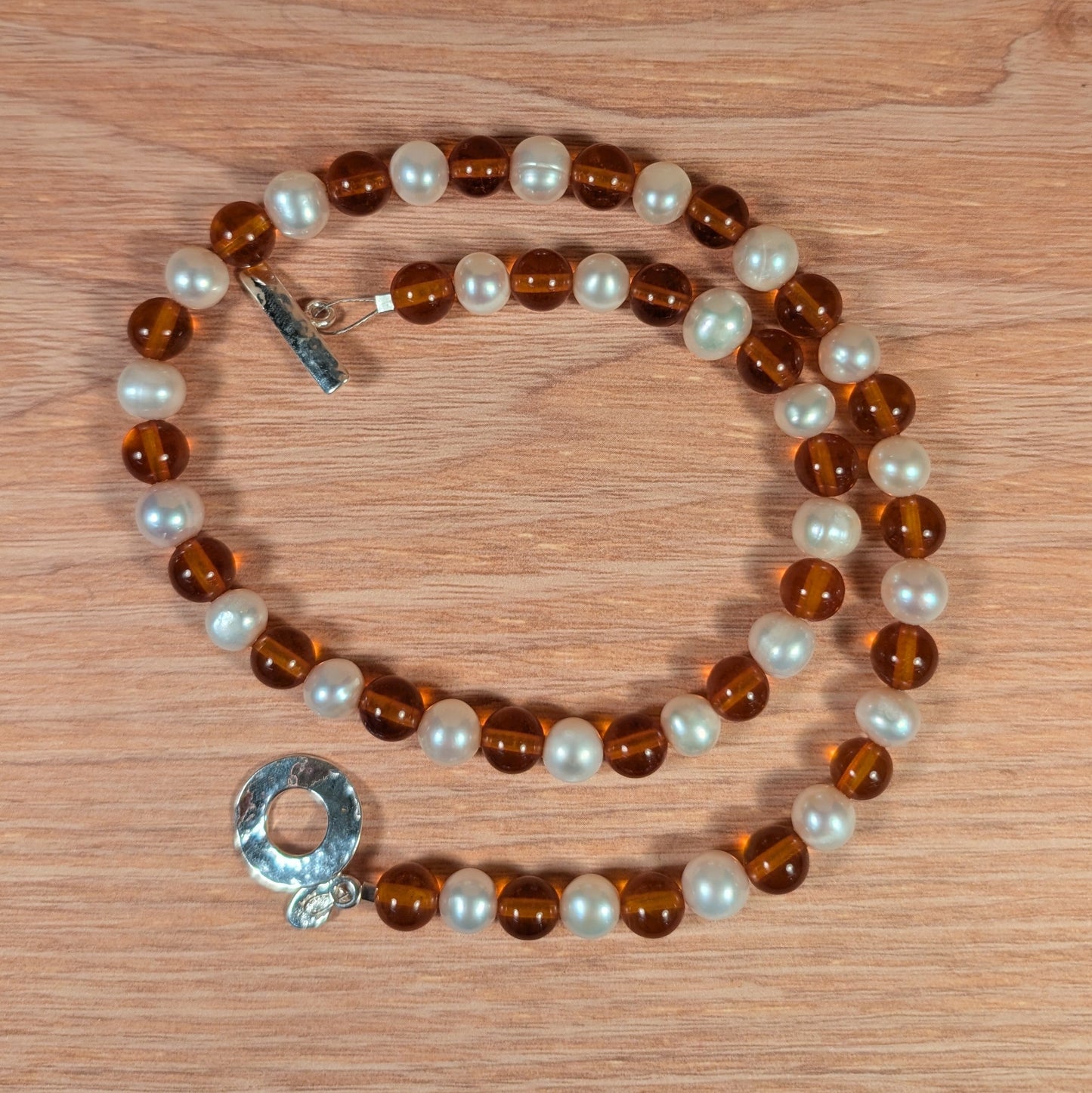 Baltic Amber and Freshwater Pearls Necklace FN22