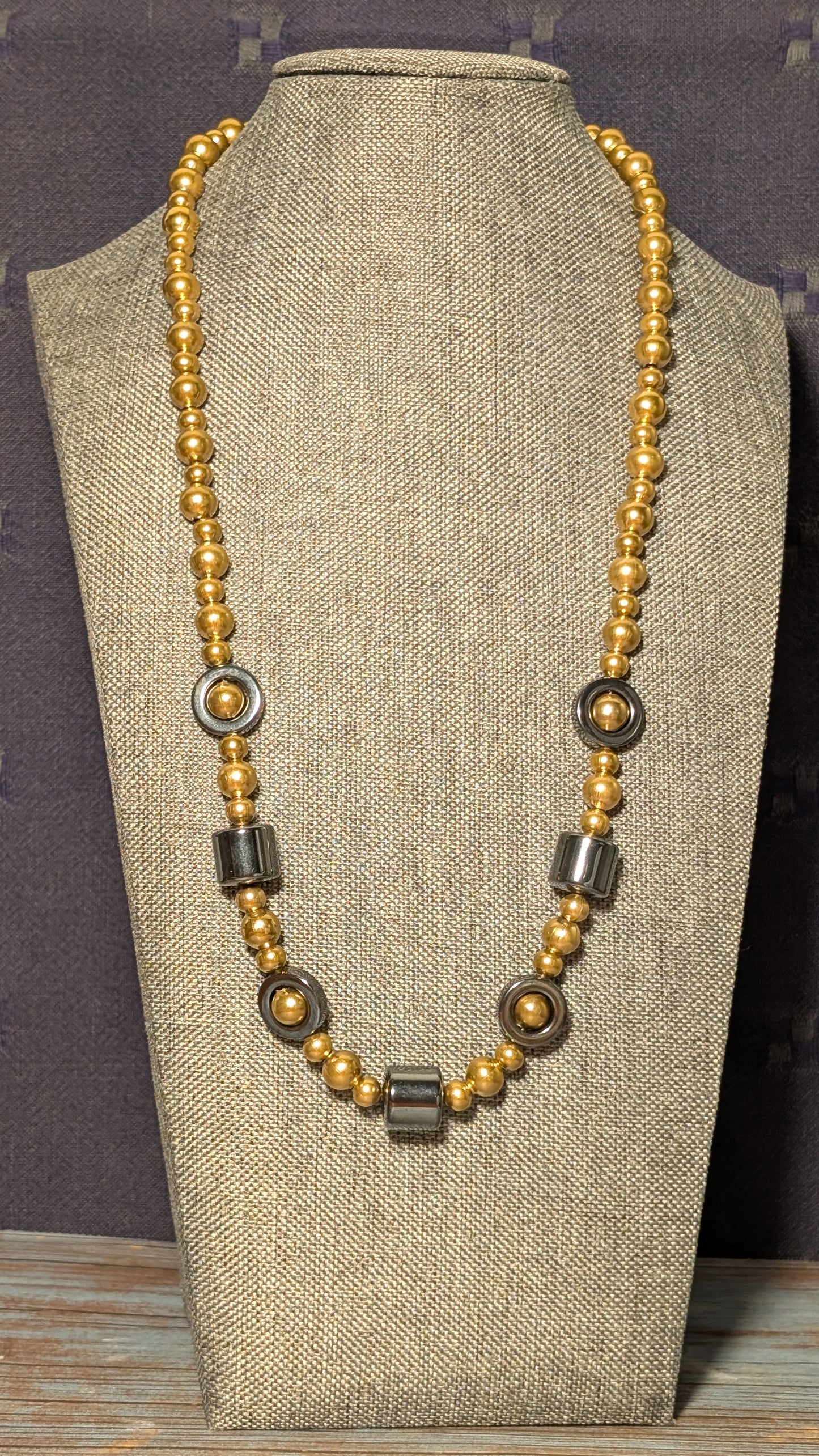 Hematite with Golden Stainless Steel N10