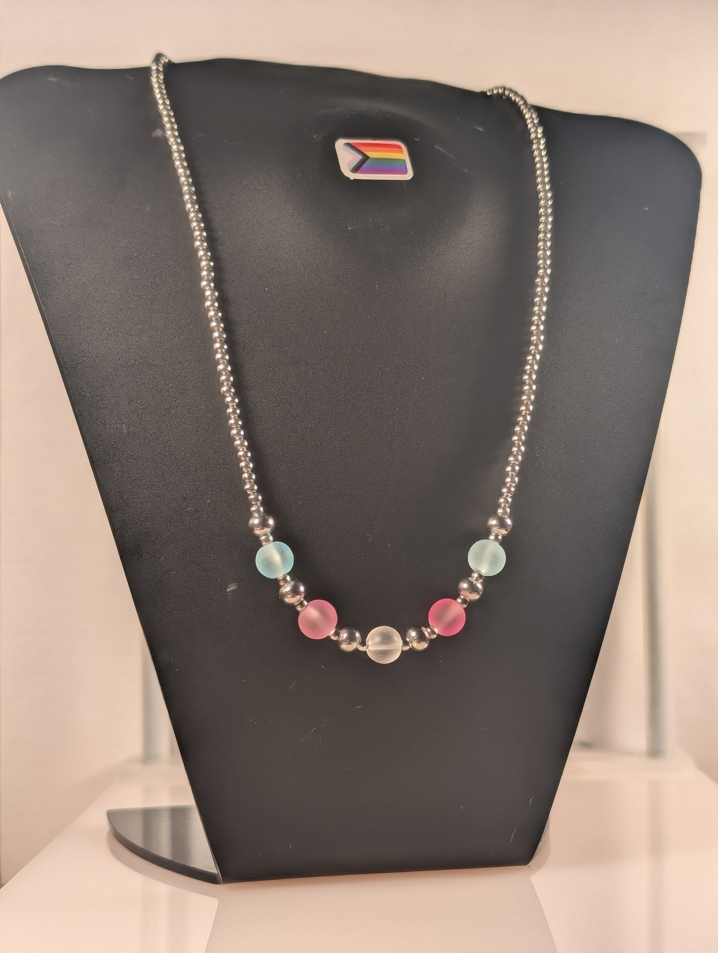 Pride Trans Beaded Necklace PTBN