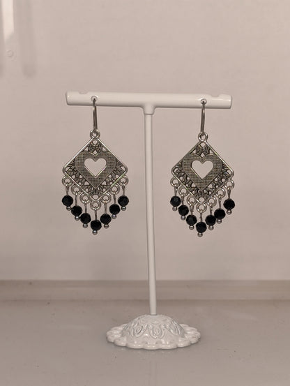 Heart Chandelier Earrings in Assorted Colors CEH