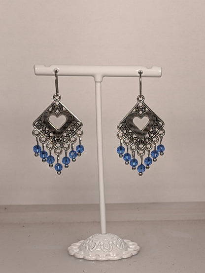 Heart Chandelier Earrings in Assorted Colors CEH