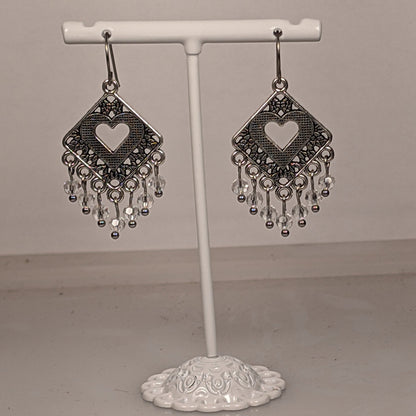 Heart Chandelier Earrings in Assorted Colors CEH