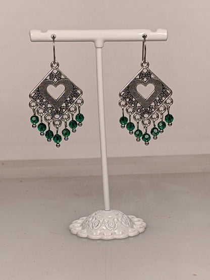 Heart Chandelier Earrings in Assorted Colors CEH