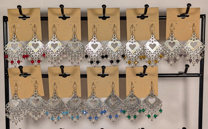 Heart Mix Chandelier Earrings in Assorted Colors CEHM