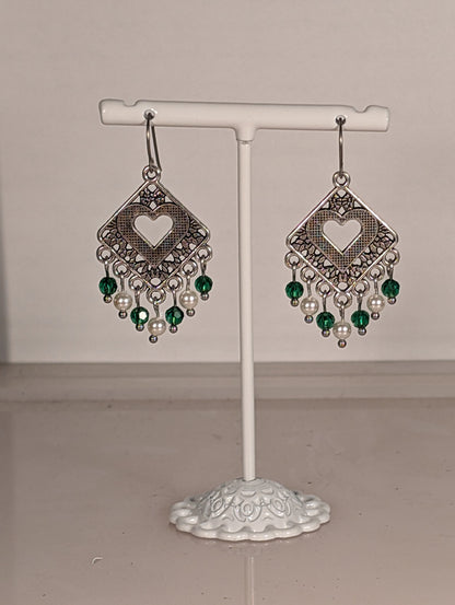 Heart Mix Chandelier Earrings in Assorted Colors CEHM