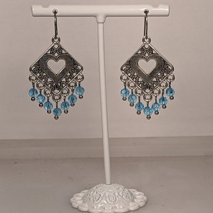 Heart Chandelier Earrings in Assorted Colors CEH