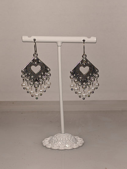 Heart Chandelier Earrings in Assorted Colors CEH