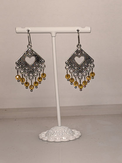 Heart Chandelier Earrings in Assorted Colors CEH