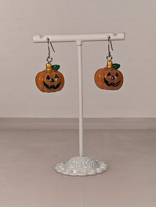 Halloween 3D Jack-o-lantern Earrings H3DJ