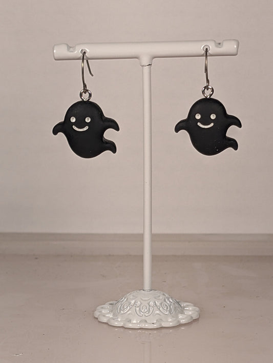 Halloween Black Ghost Earrings HBG