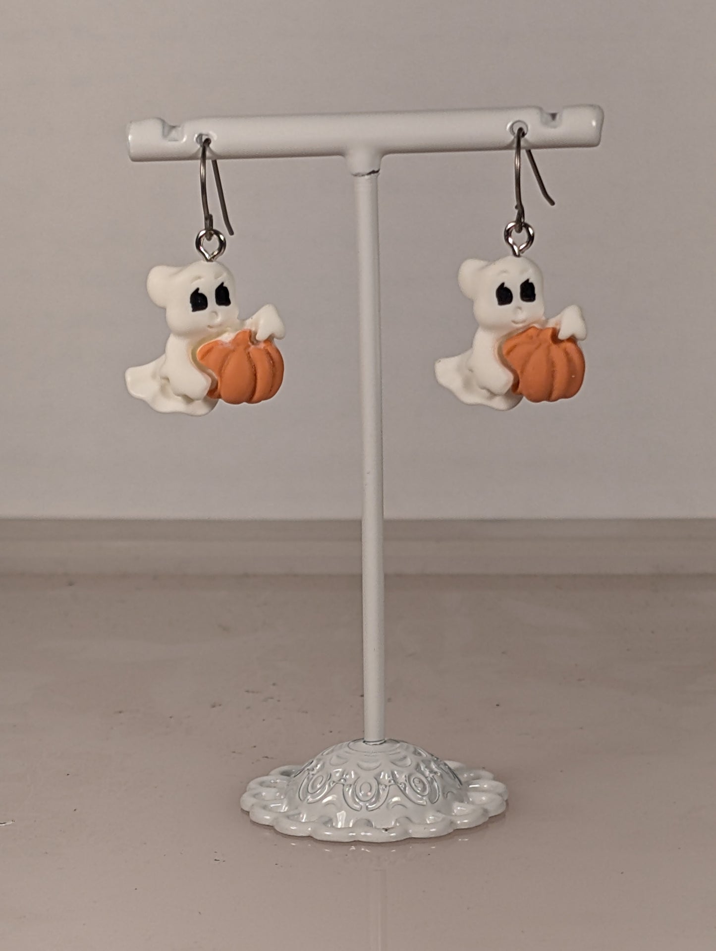 Halloween Ghost with Pumpkin Earrings HGP