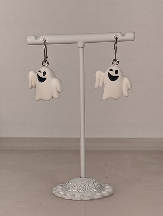Halloween White Ghost Earrings