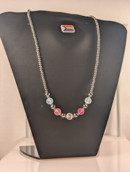 Pride Trans Beaded Necklace PTBN
