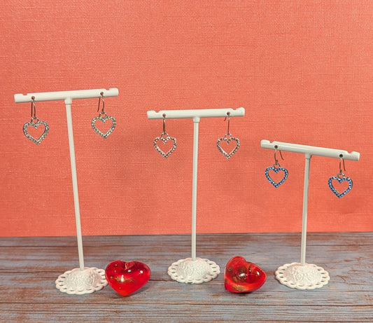 Open Rhinestone Heart Earrings VRHE